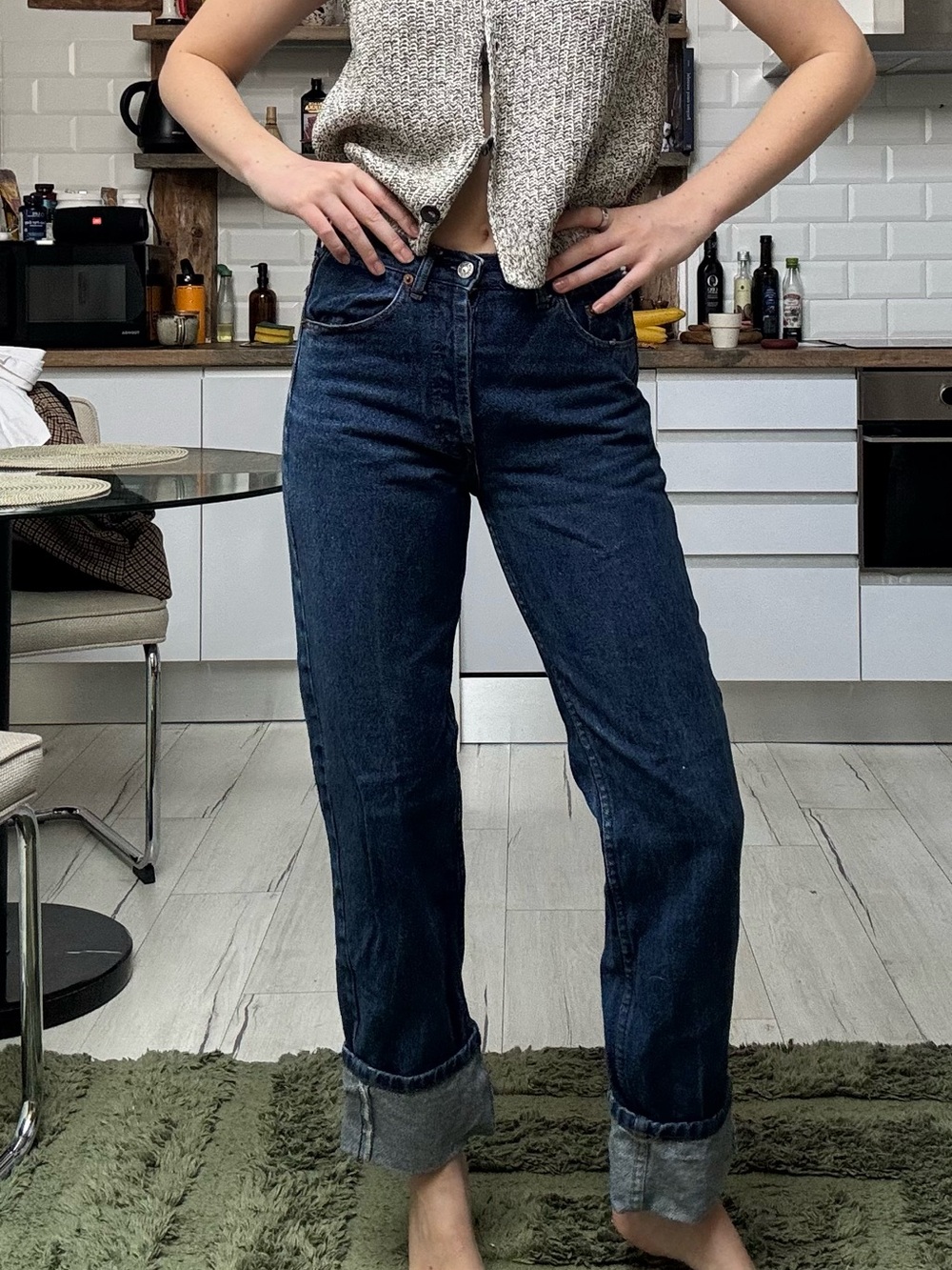 Levi’s High-Rise Straight Leg Women's Vintage Jeans - Dark Blue